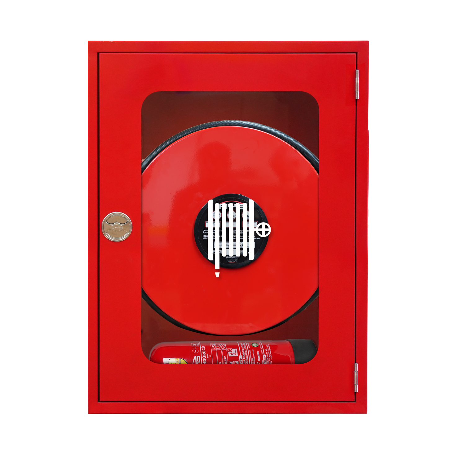 Standart Serisi Kuru Sistem Yangın Dolapları (Ysc Bölmeli Cam Kapaklı-Tüp Bölmesi altta)