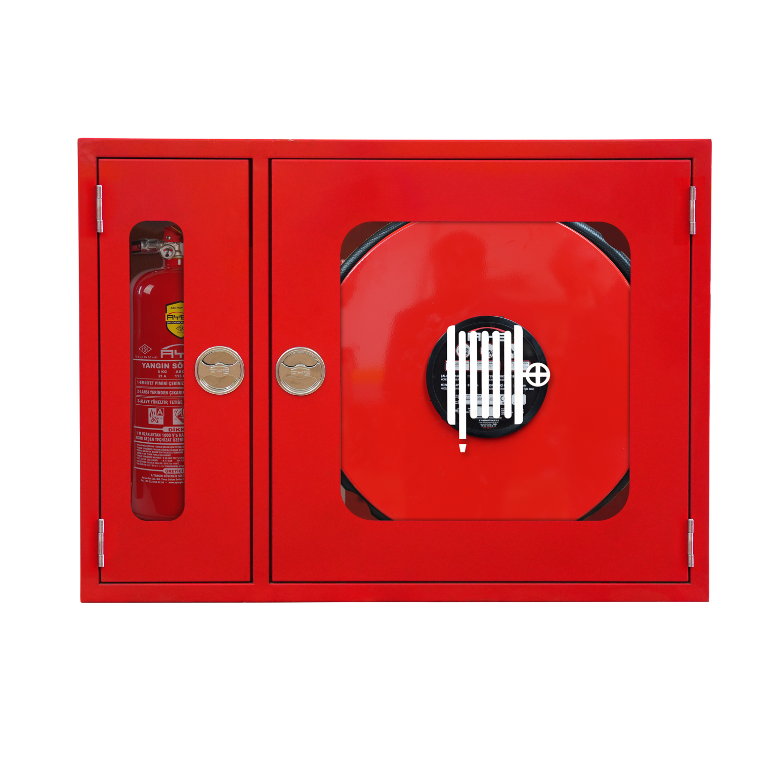 Standart Serisi Kuru Tip Yangın Dolapları (Ysc Bölmesi Yanda- Cam Kapaklı )